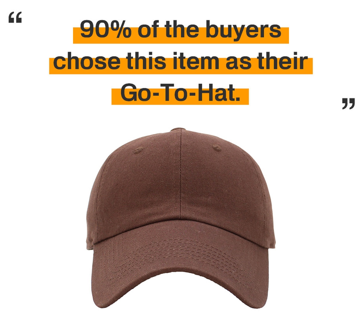 Brown Low Profile Baseball Caps Front View